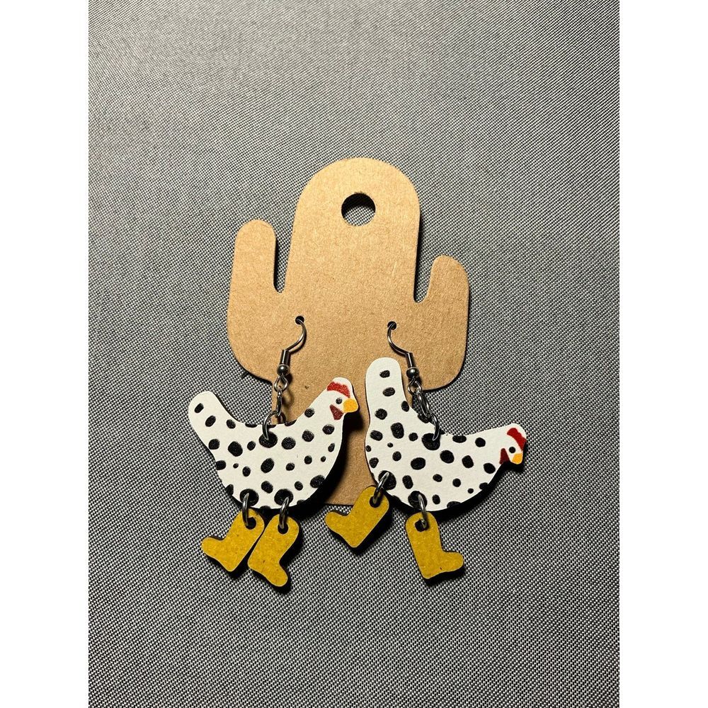 Acrylic‎ Chicken Earrings